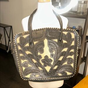 Chic Black and Cream Tote Bag